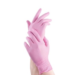 GUANTES NITRILO ROSAS S