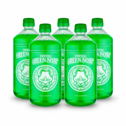 Pack 5 Tattoo Green Soap 1L – Jabón Verde Profesional para Tatuaje — ALOE TATTOO
