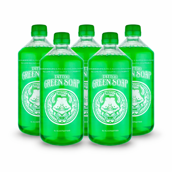 Pack 5 Tattoo Green Soap 1L – Jabón Verde | ATOM X Mallorca
