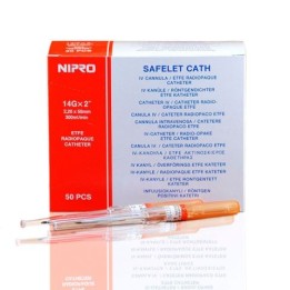 CATETER NIPRO 14G COLOR NARANJA 50 UDS